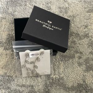 Silver crystal vine earrings